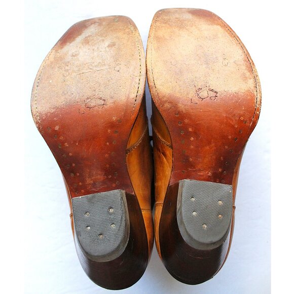 John Fluevog I Believe High Simon Leather Heel / W11 / M9 / Brown Lace-Up Unisex - Picture 11 of 14